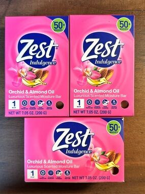 Zest Indulgence Orchid & Almond Oil Bar Soap 7.05oz Lot of 3 -Discontinued